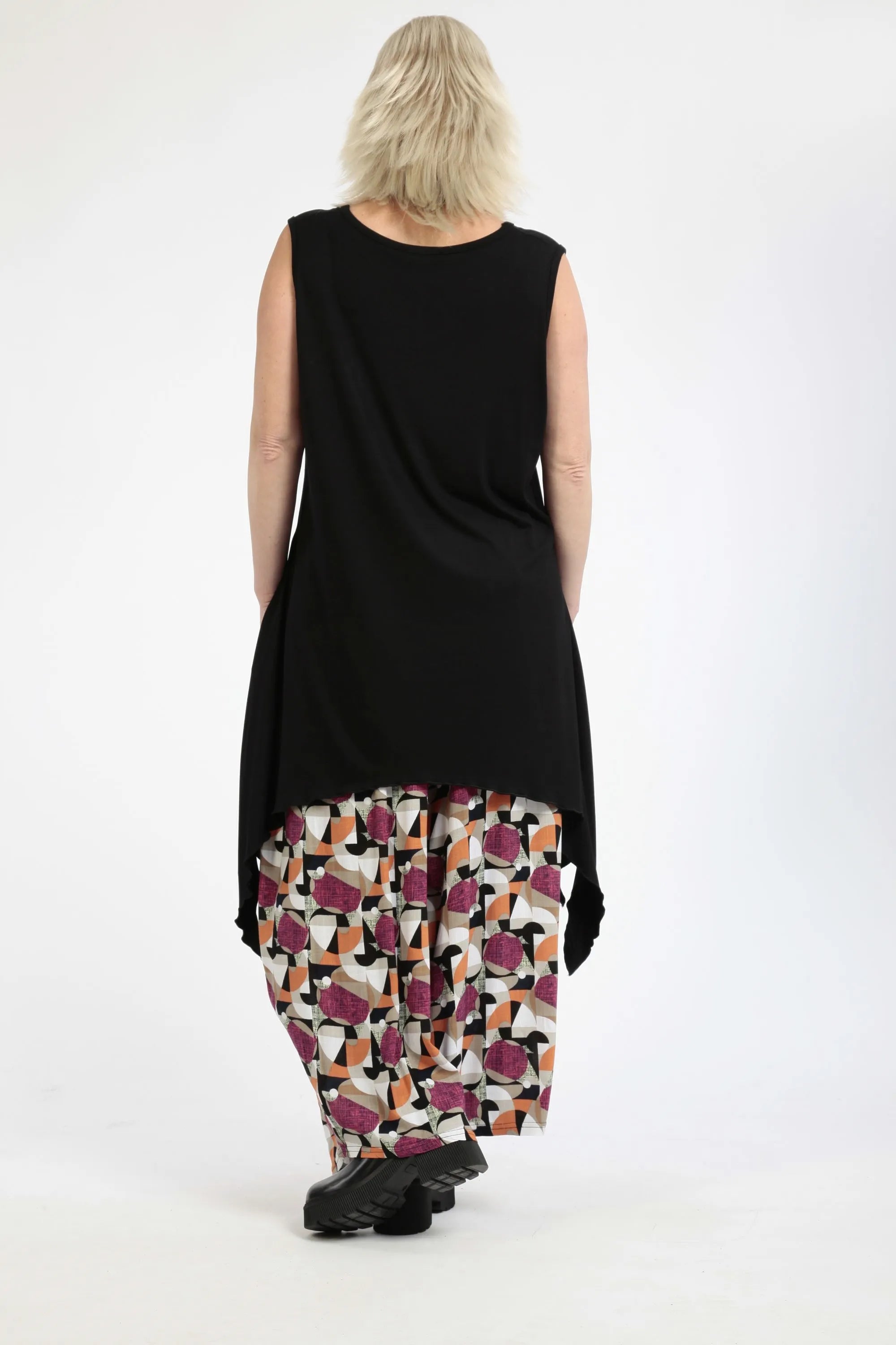 AKH 8069 trousers, fuchsia-pink-cognac