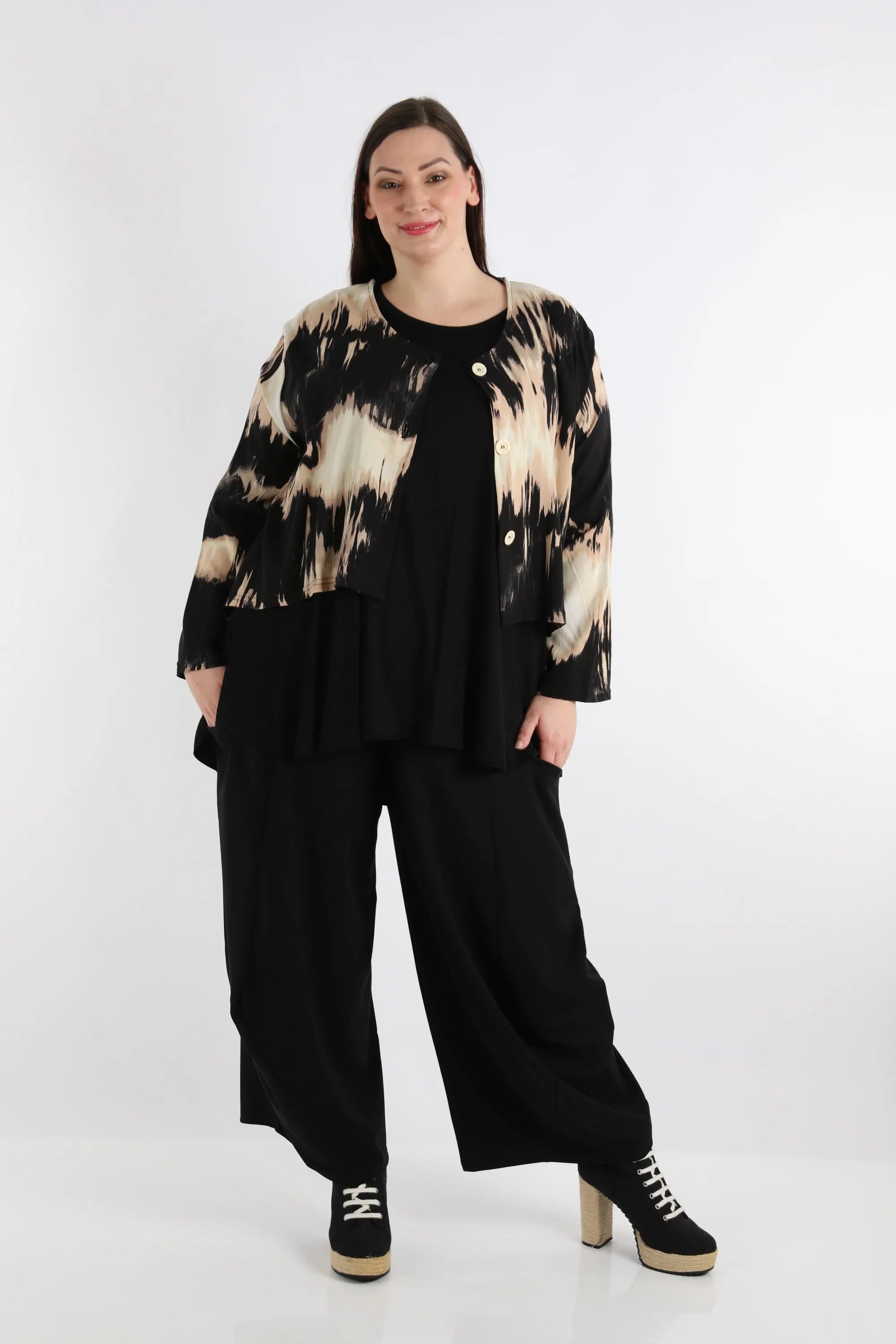 AKH 130 Jacket, Black-Beige