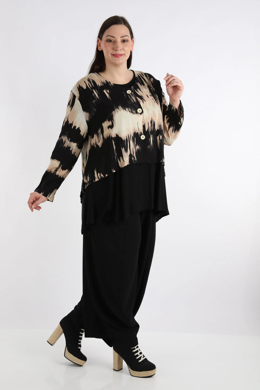AKH Fashion Jacke 130 Gita, Schwarz/Beige