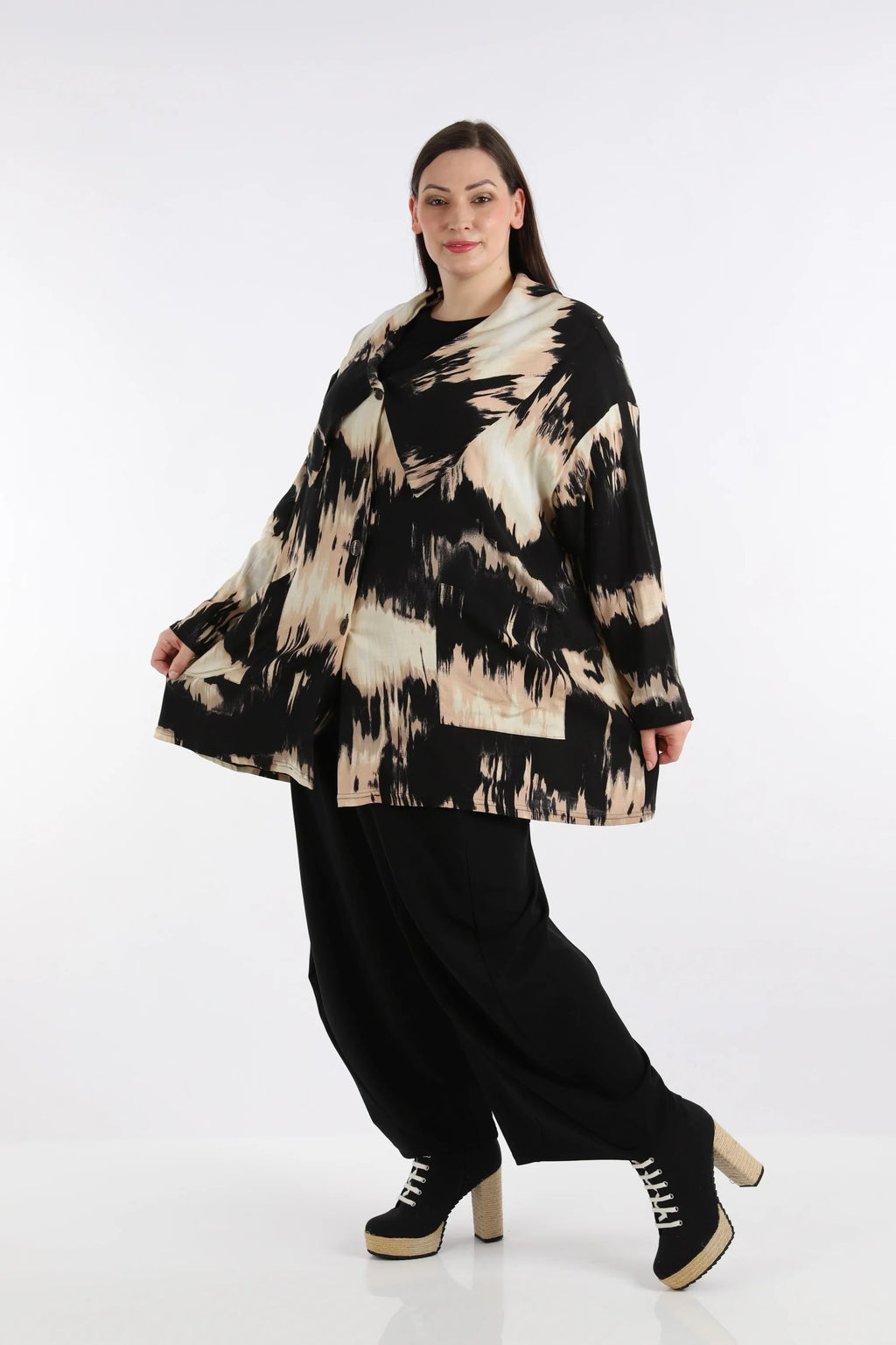AKH Fashion Jacke 6070 Gita, Schwarz/Beige