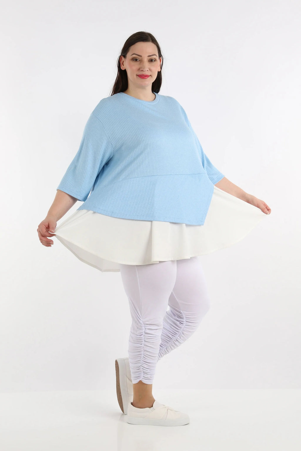 AKH Fashion Shirt 2411 Sandy, Hellblau/Weiß