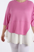 Chemise AKH 2411, rose-blanc