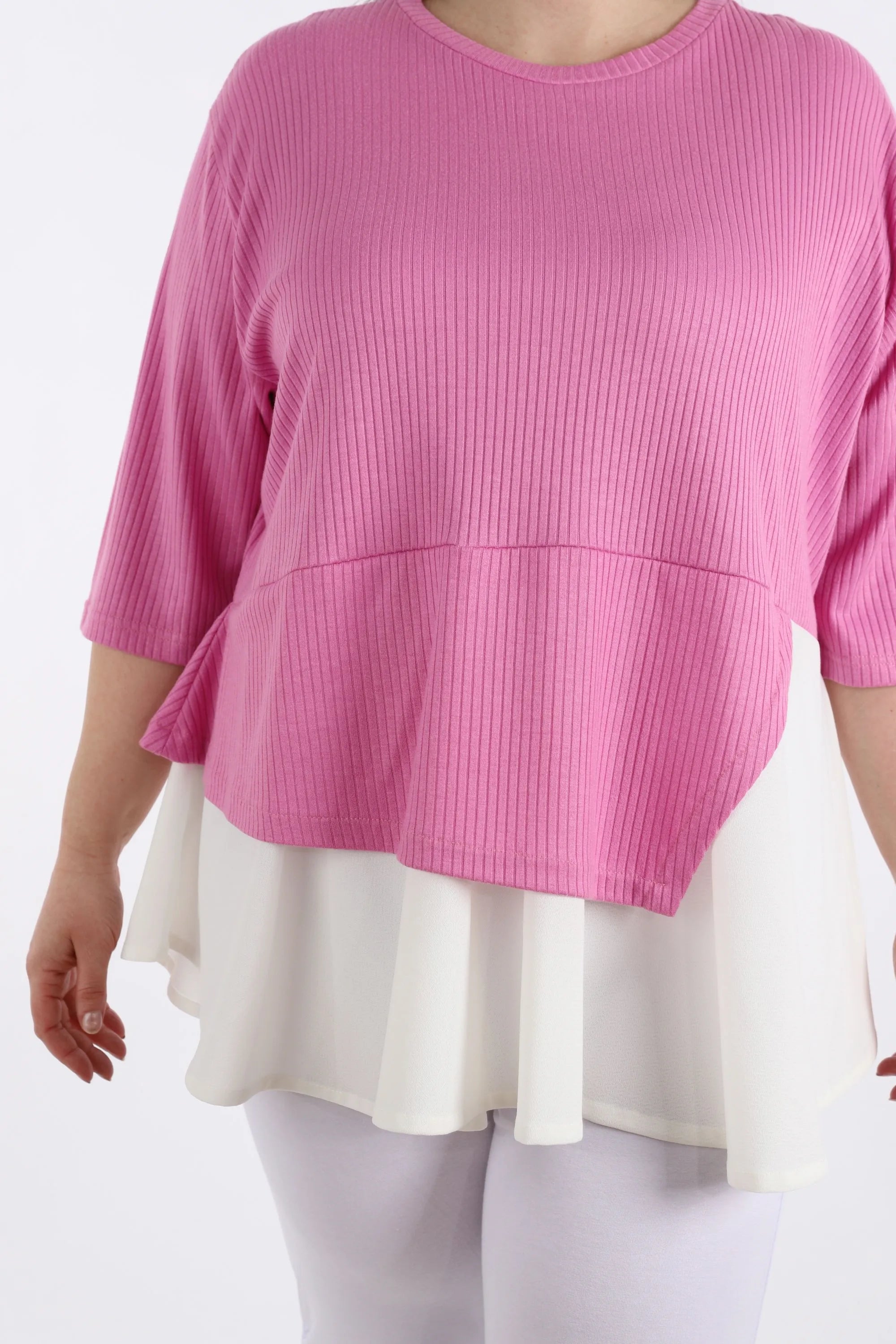 Chemise AKH 2411, rose-blanc