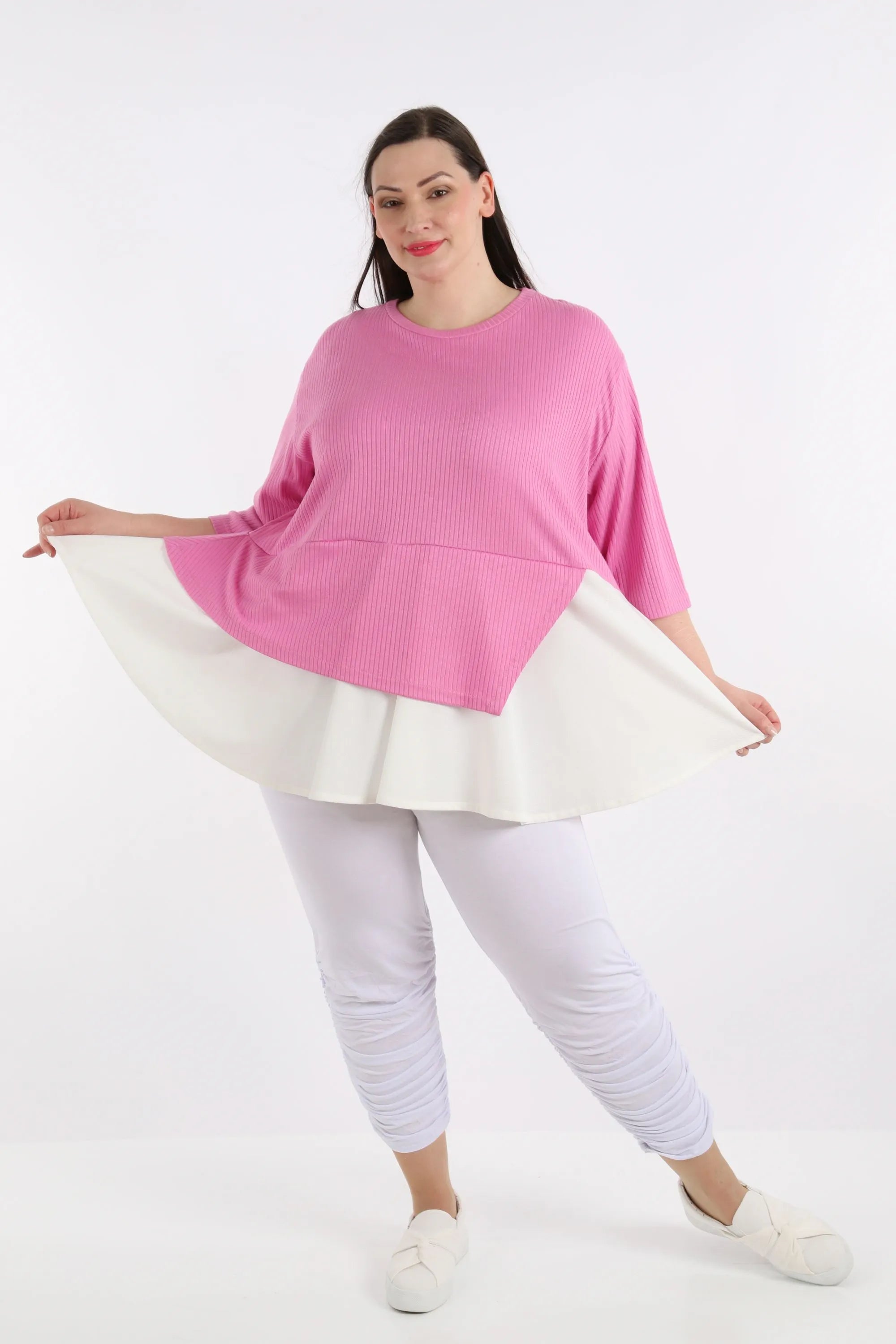 Chemise AKH 2411, rose-blanc
