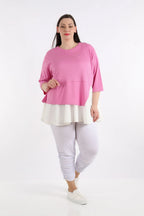 Chemise AKH 2411, rose-blanc