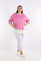 Chemise AKH 2411, rose-blanc