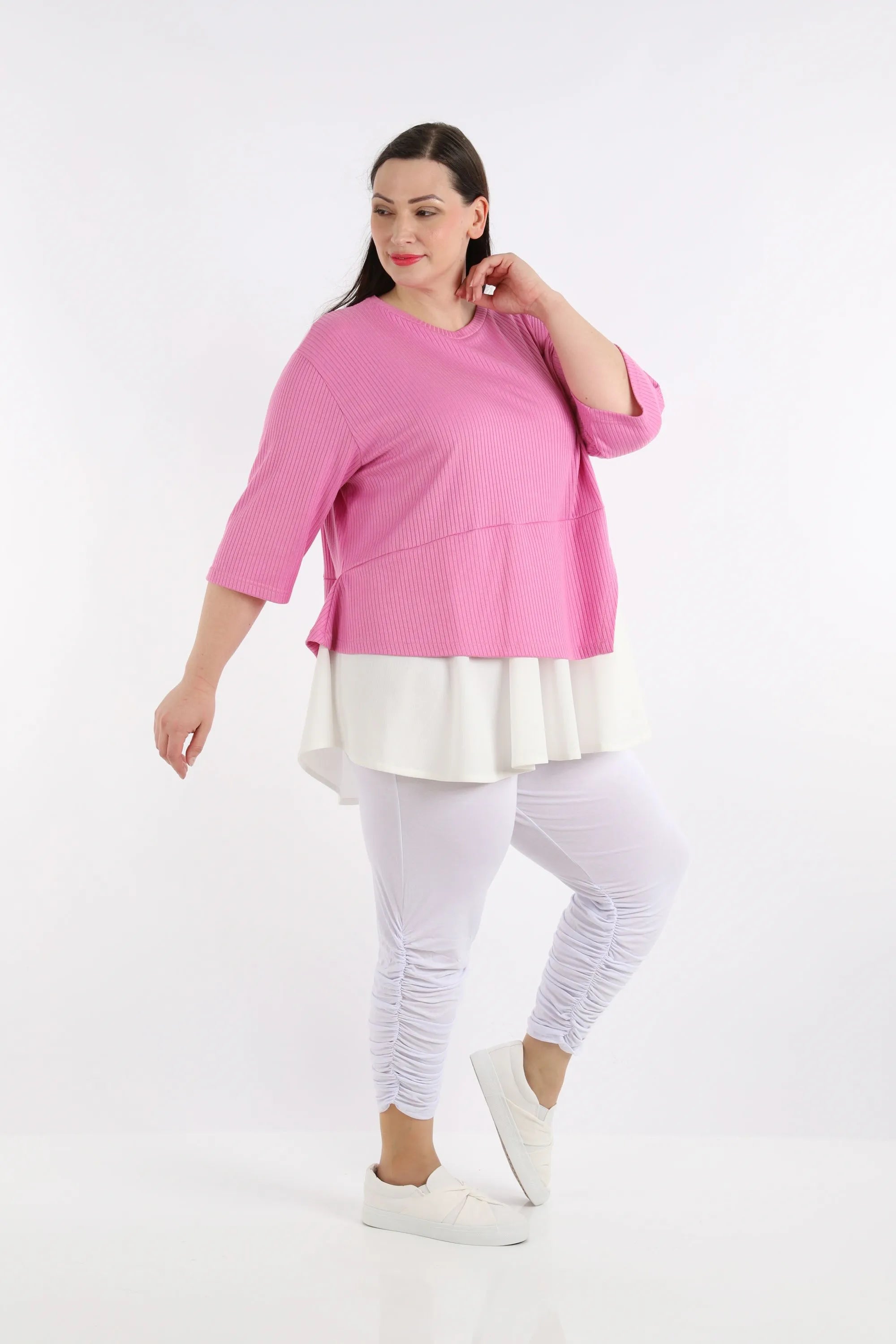 Chemise AKH 2411, rose-blanc