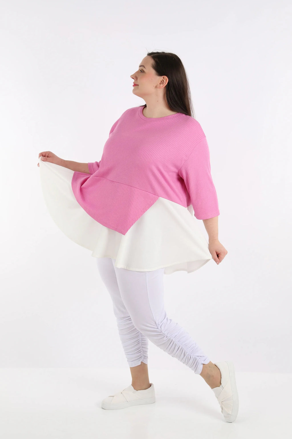 Chemise AKH 2411, rose-blanc