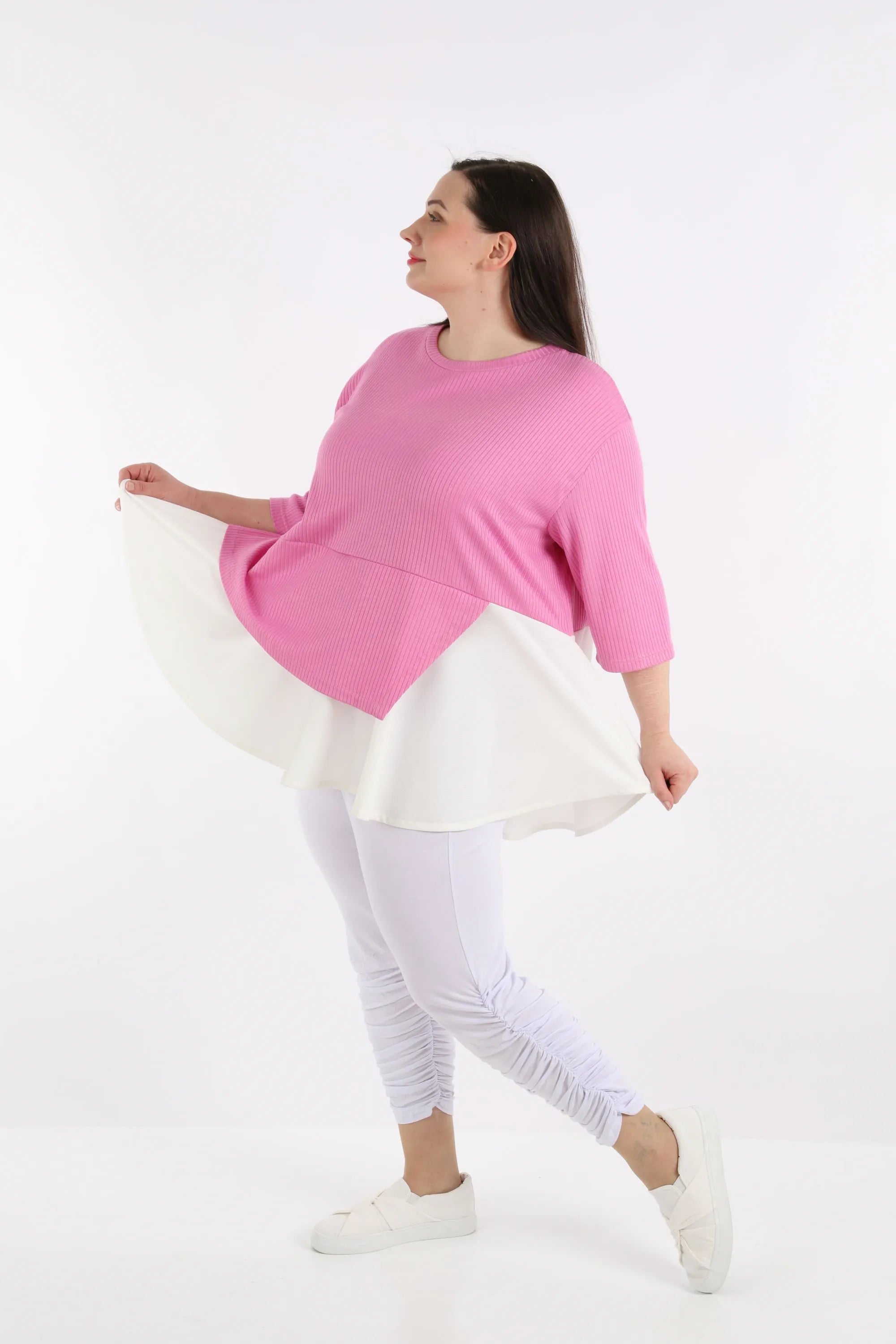Chemise AKH 2411, rose-blanc