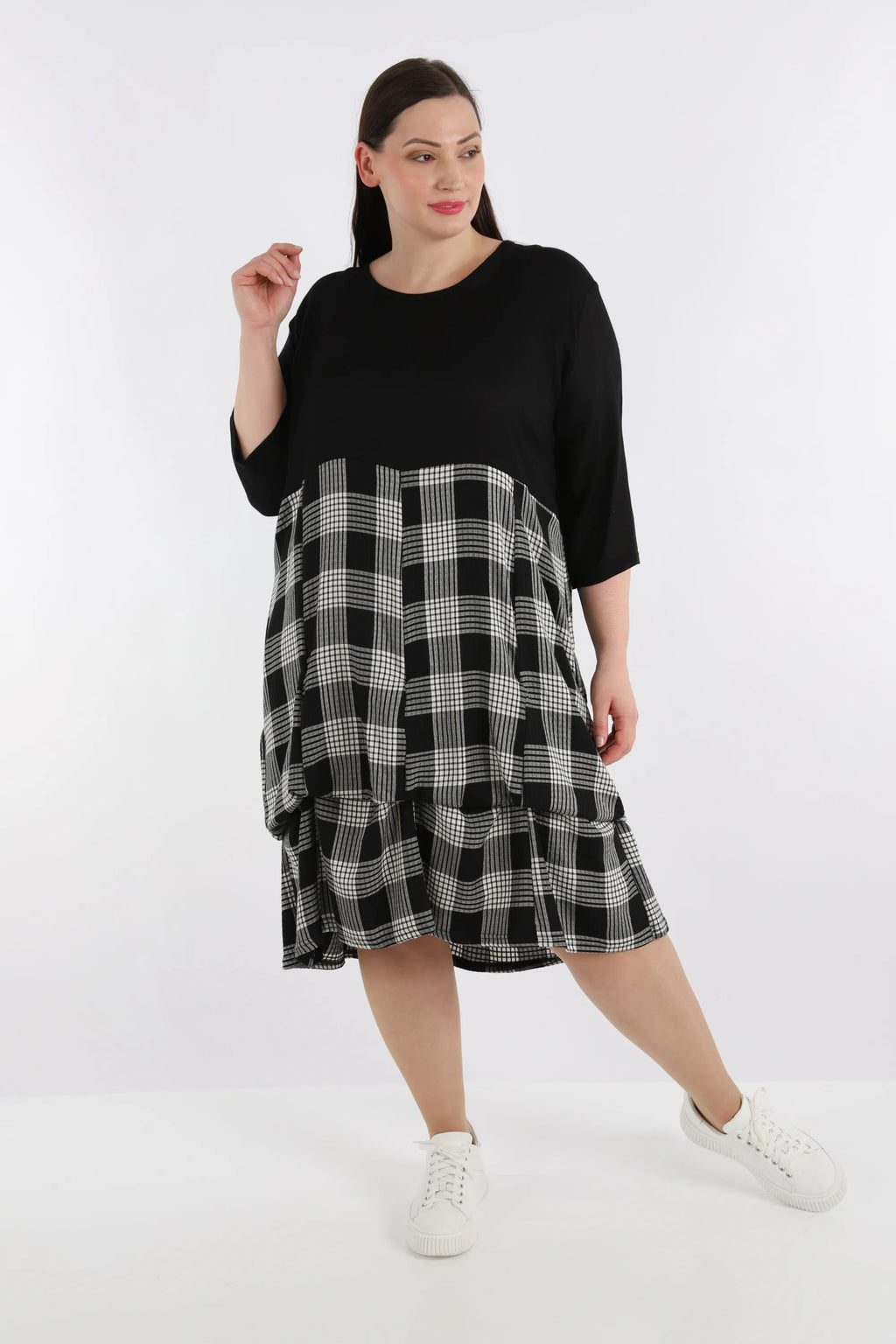 AKH Fashion Kleid 8034 Frida, Schwarz/Grau