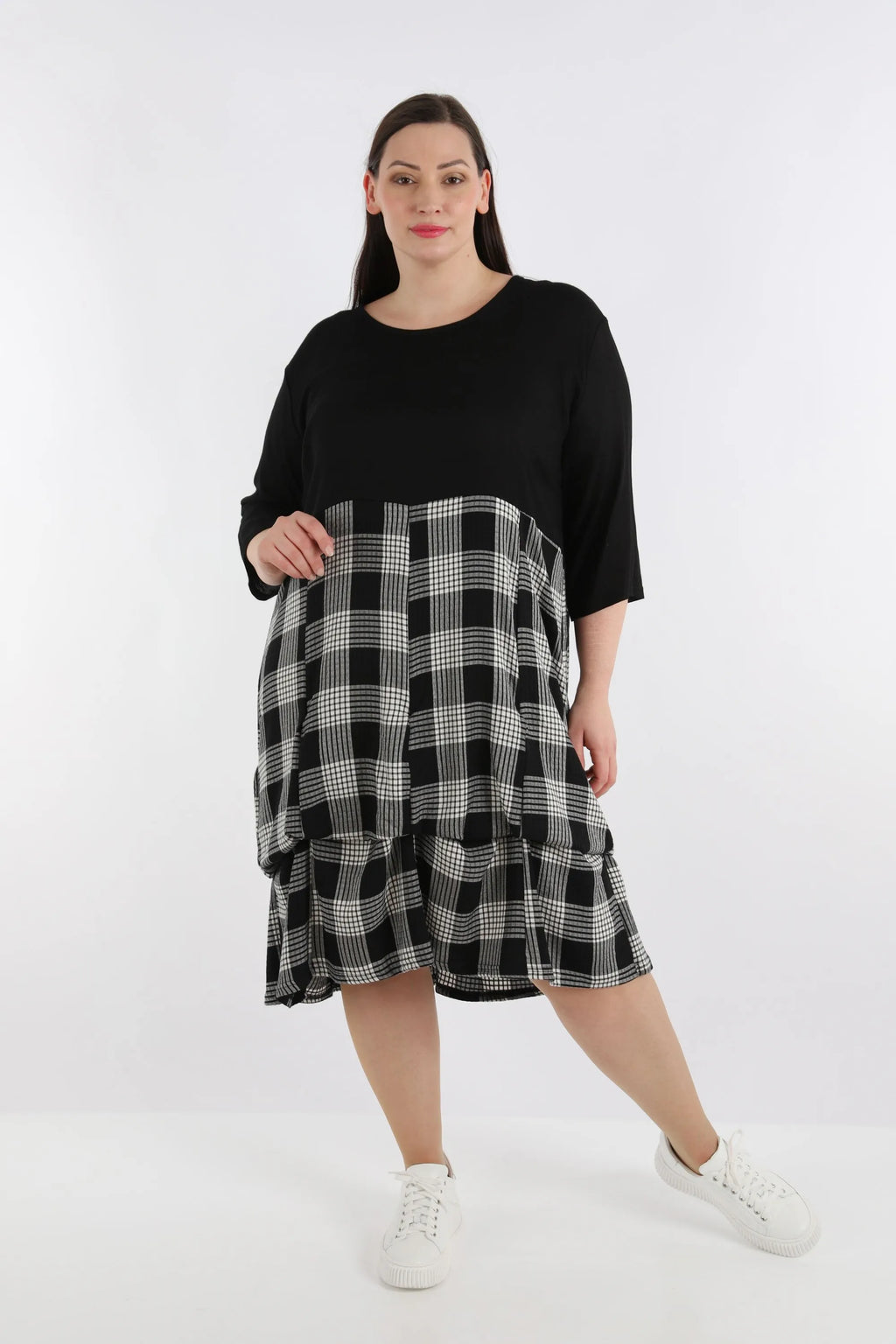 AKH Fashion Kleid 8034 Frida, Schwarz/Grau