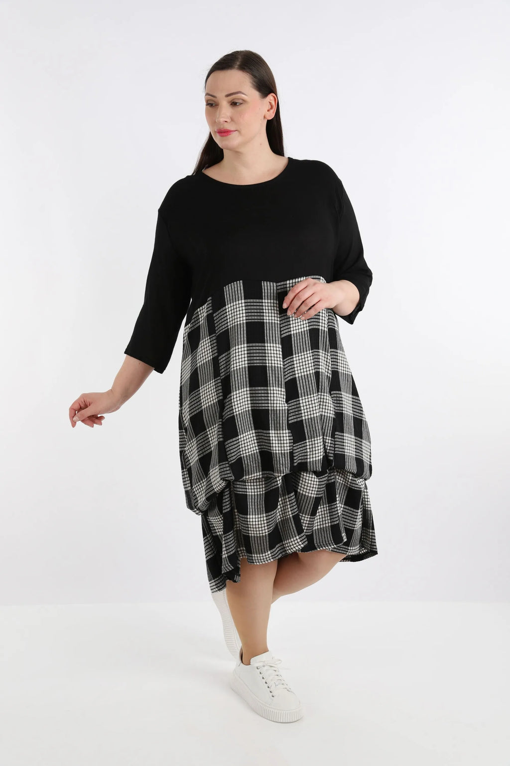 AKH Fashion Kleid 8034 Frida, Schwarz/Grau