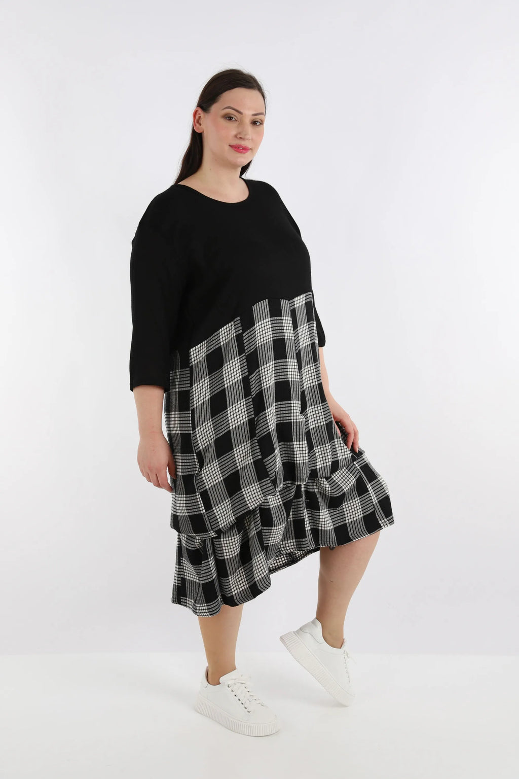 AKH Fashion Kleid 8034 Frida, Schwarz/Grau
