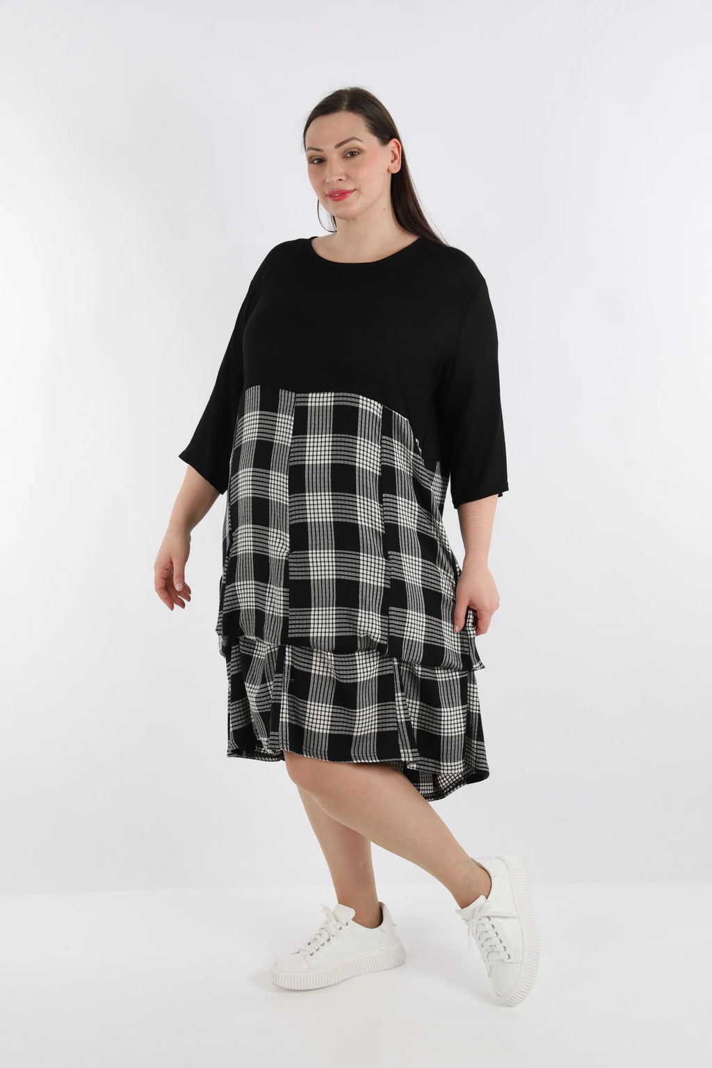 AKH Fashion Kleid 8034 Frida, Schwarz/Grau