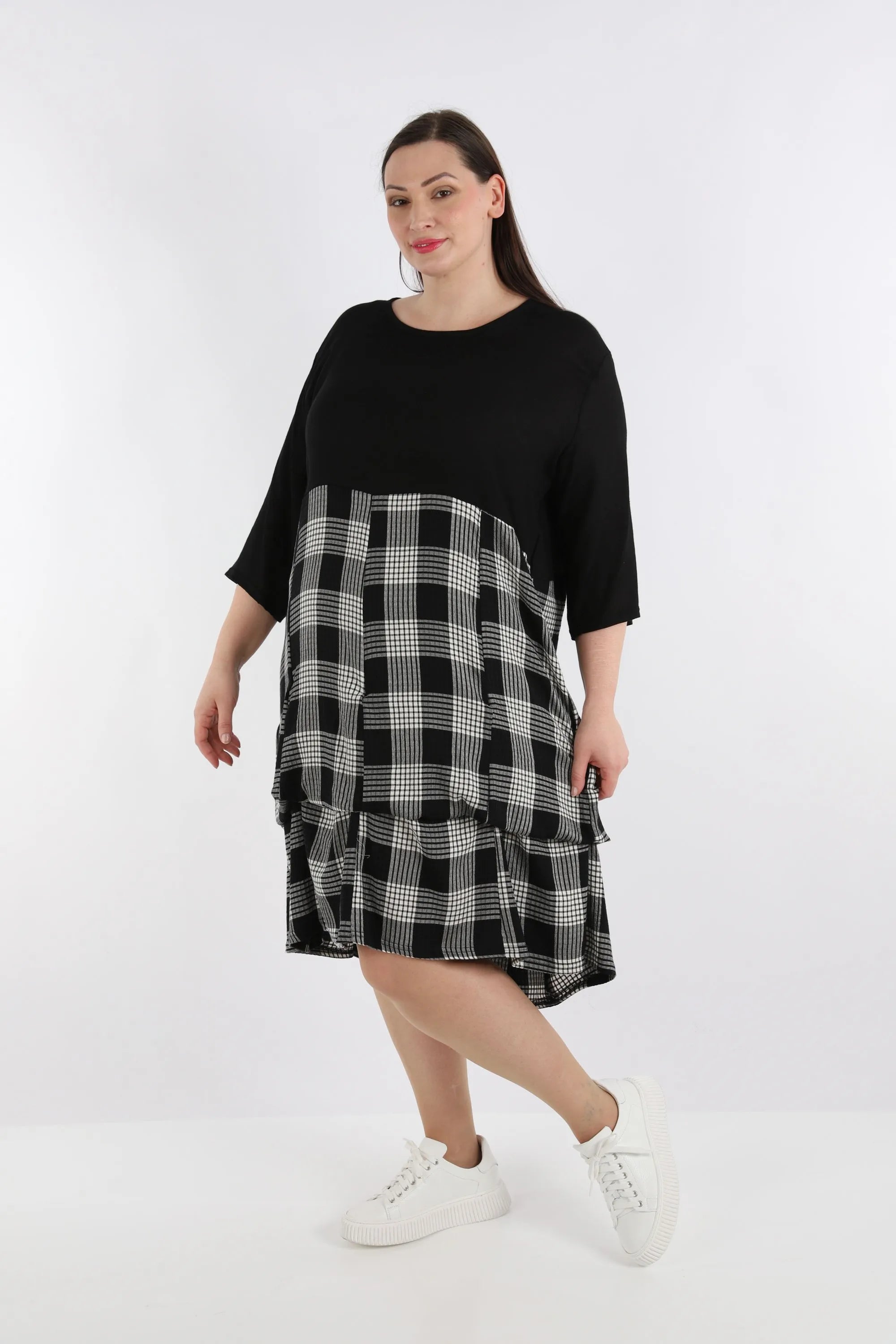 AKH 8034 Dress, Black-Grey
