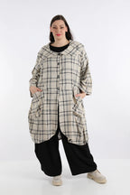 AKH 6928 Coat, Beige-Blue