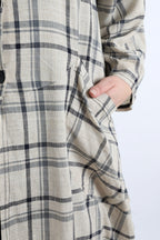 AKH 6928 Coat, Beige-Blue