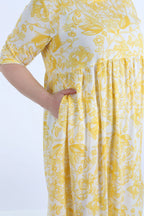 Robe AKH 6698, jaune-blanc