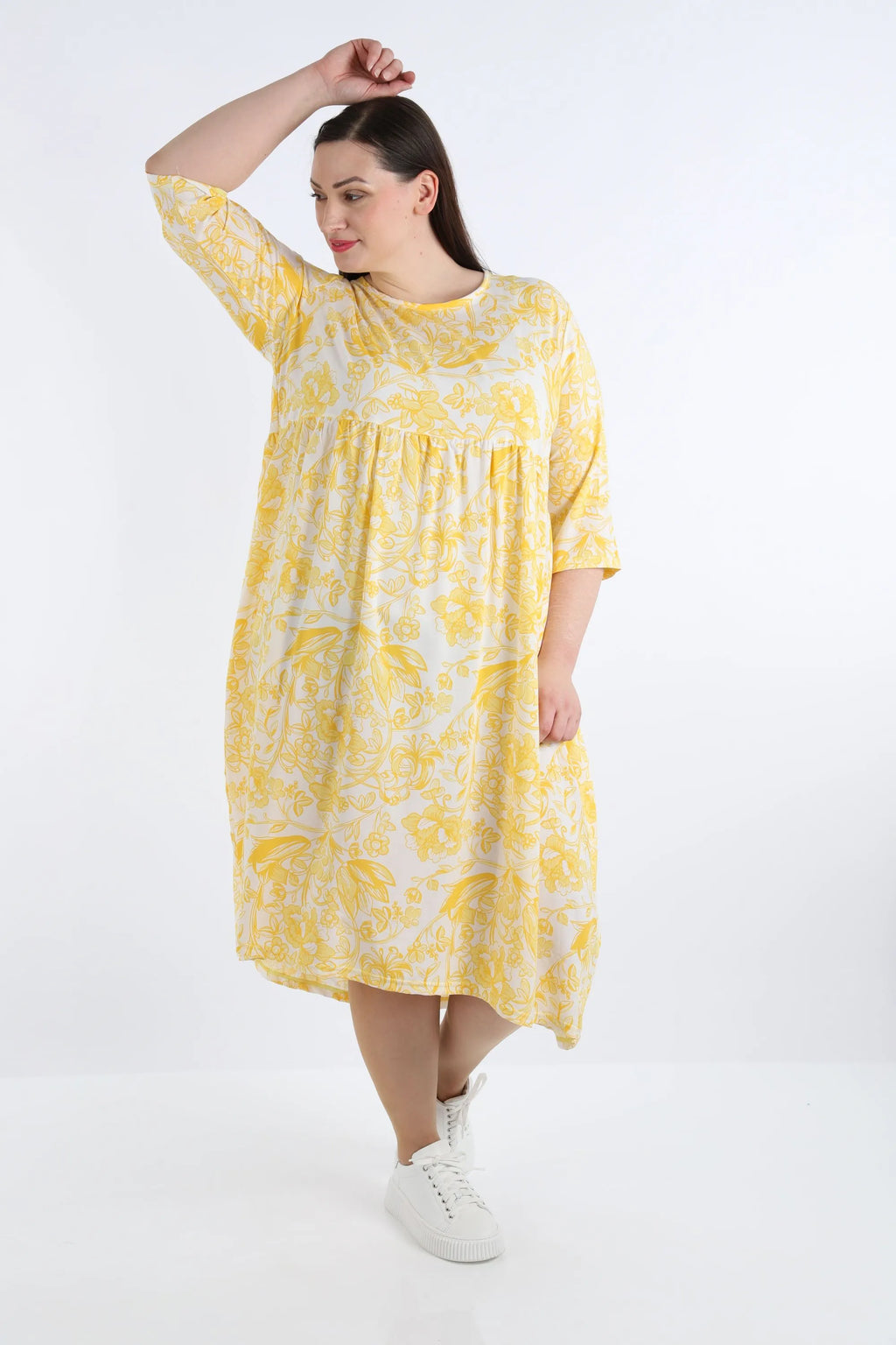 Robe AKH 6698, jaune-blanc