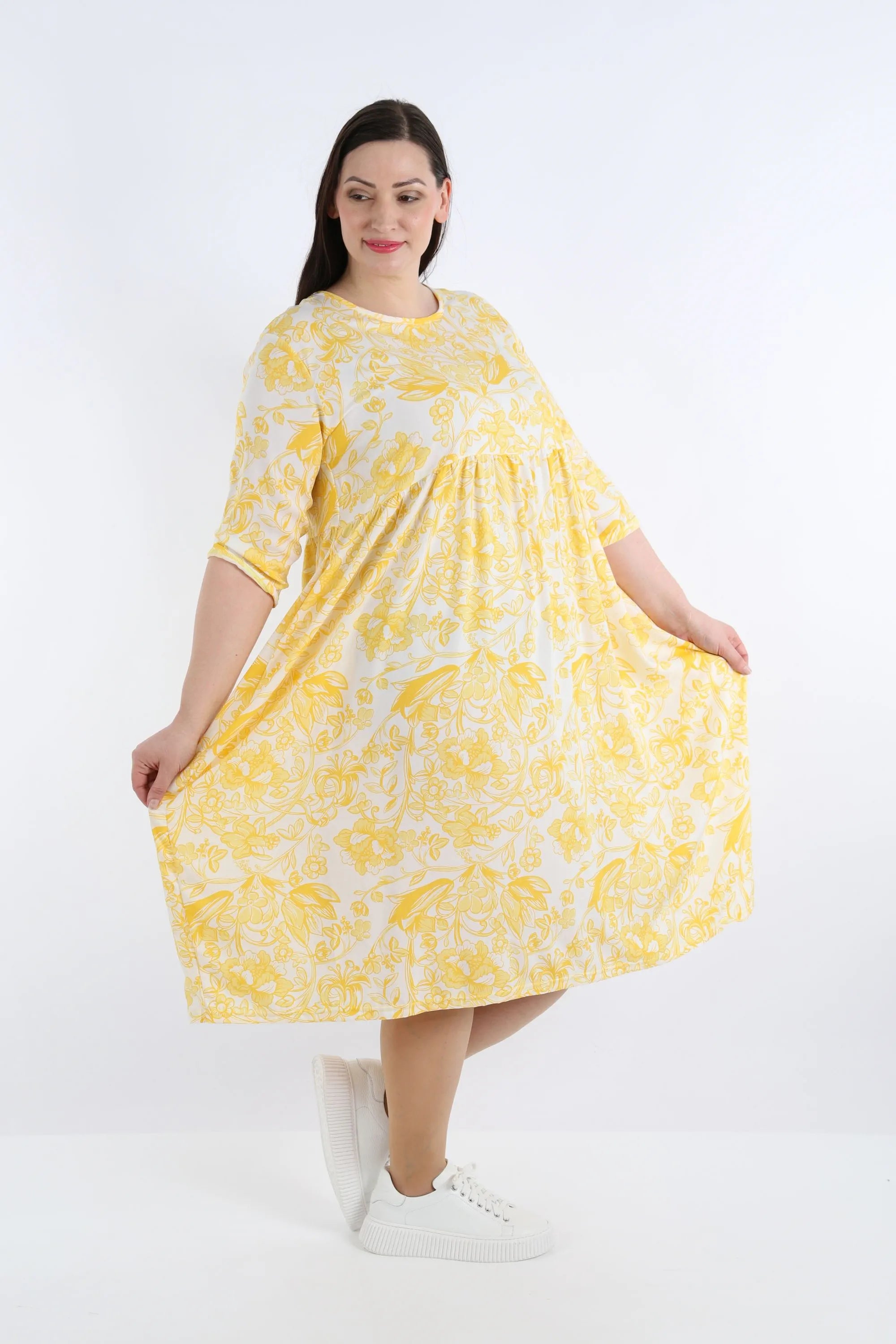 Robe AKH 6698, jaune-blanc