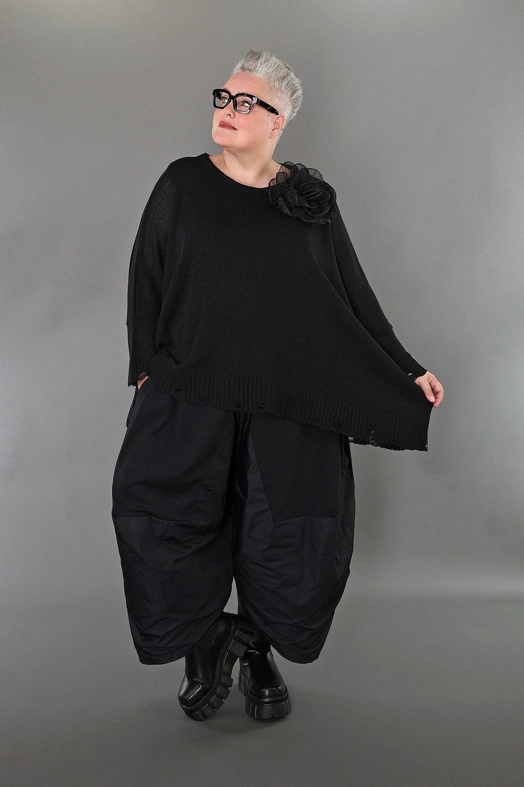 Chemise AKH Premium 2535 grande taille, noire