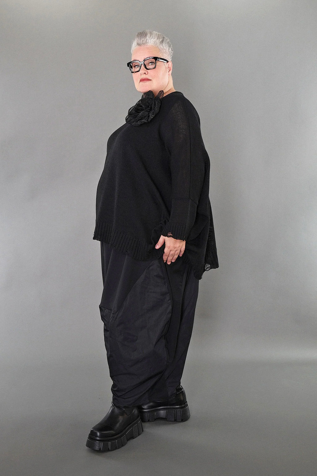 Chemise AKH Premium 2535 grande taille, noire