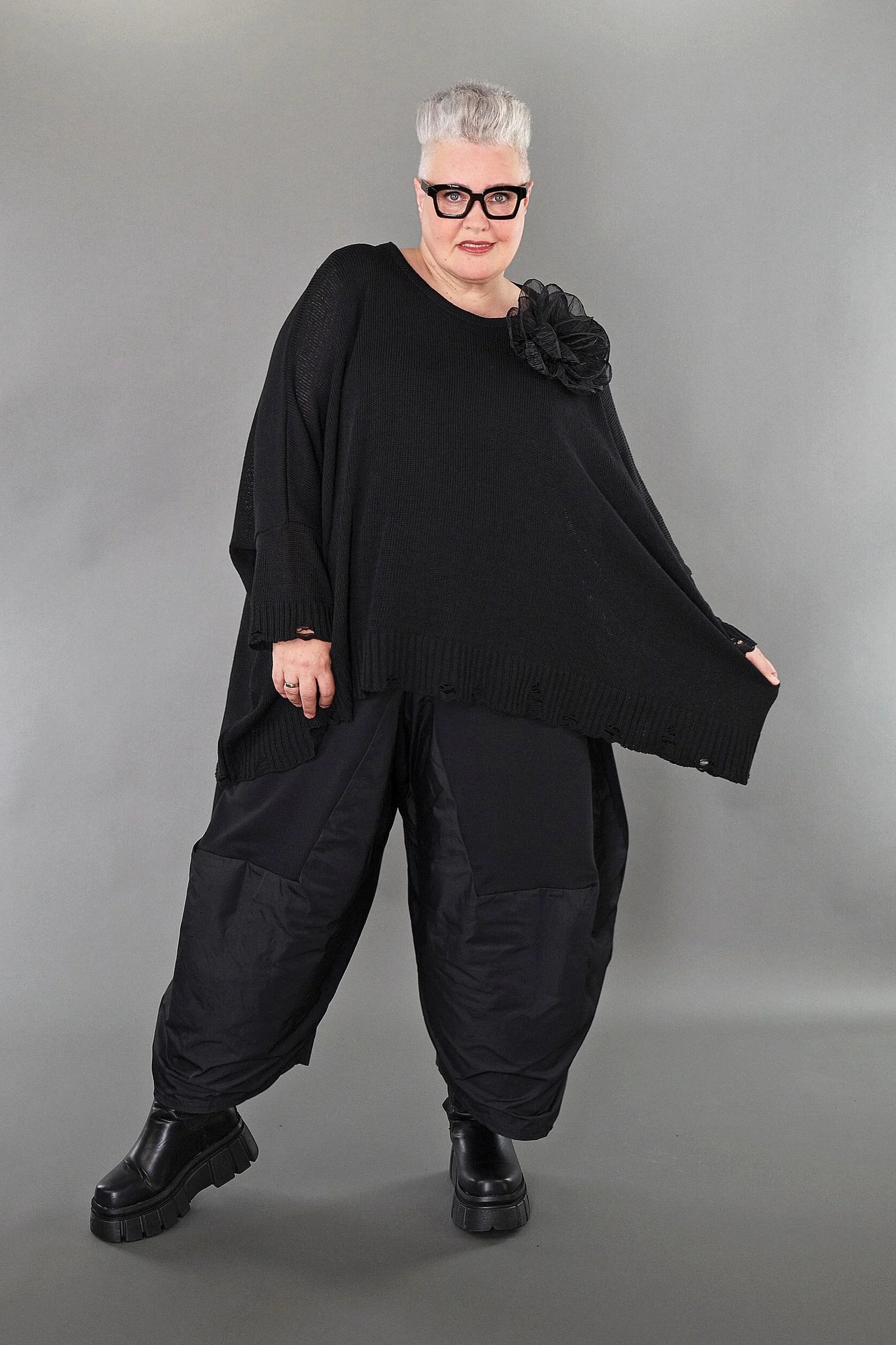 Chemise AKH Premium 2535 grande taille, noire