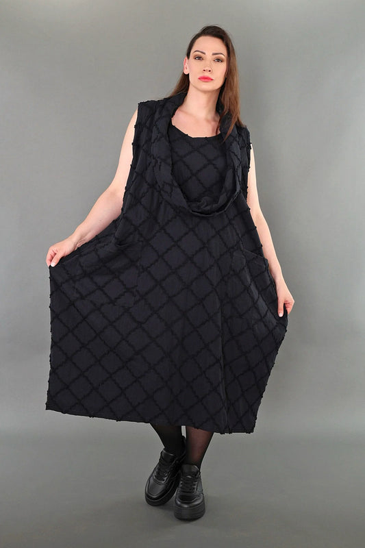 AKH Premium 7118 Kleid, Schwarz