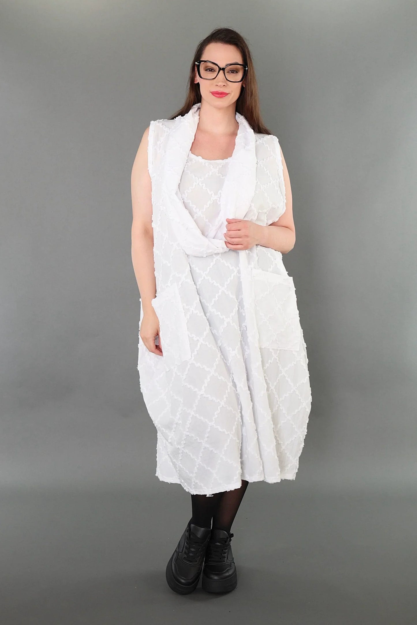 AKH Premium 7118 Kleid, Weiß