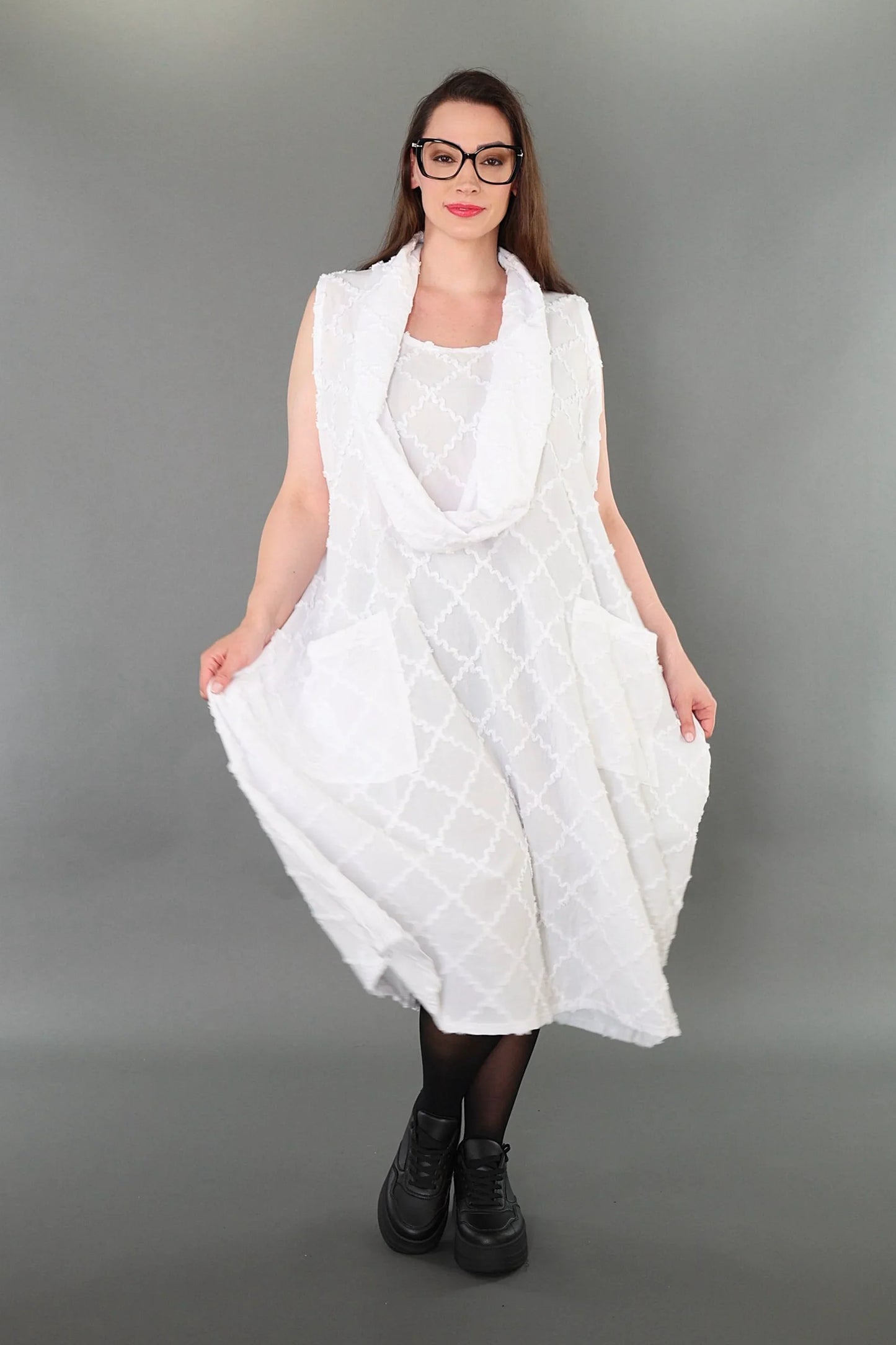 AKH Premium 7118 Kleid, Weiß