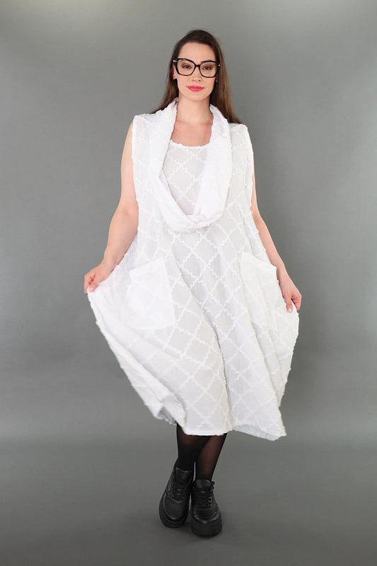 AKH Premium 7118 Kleid, Weiß