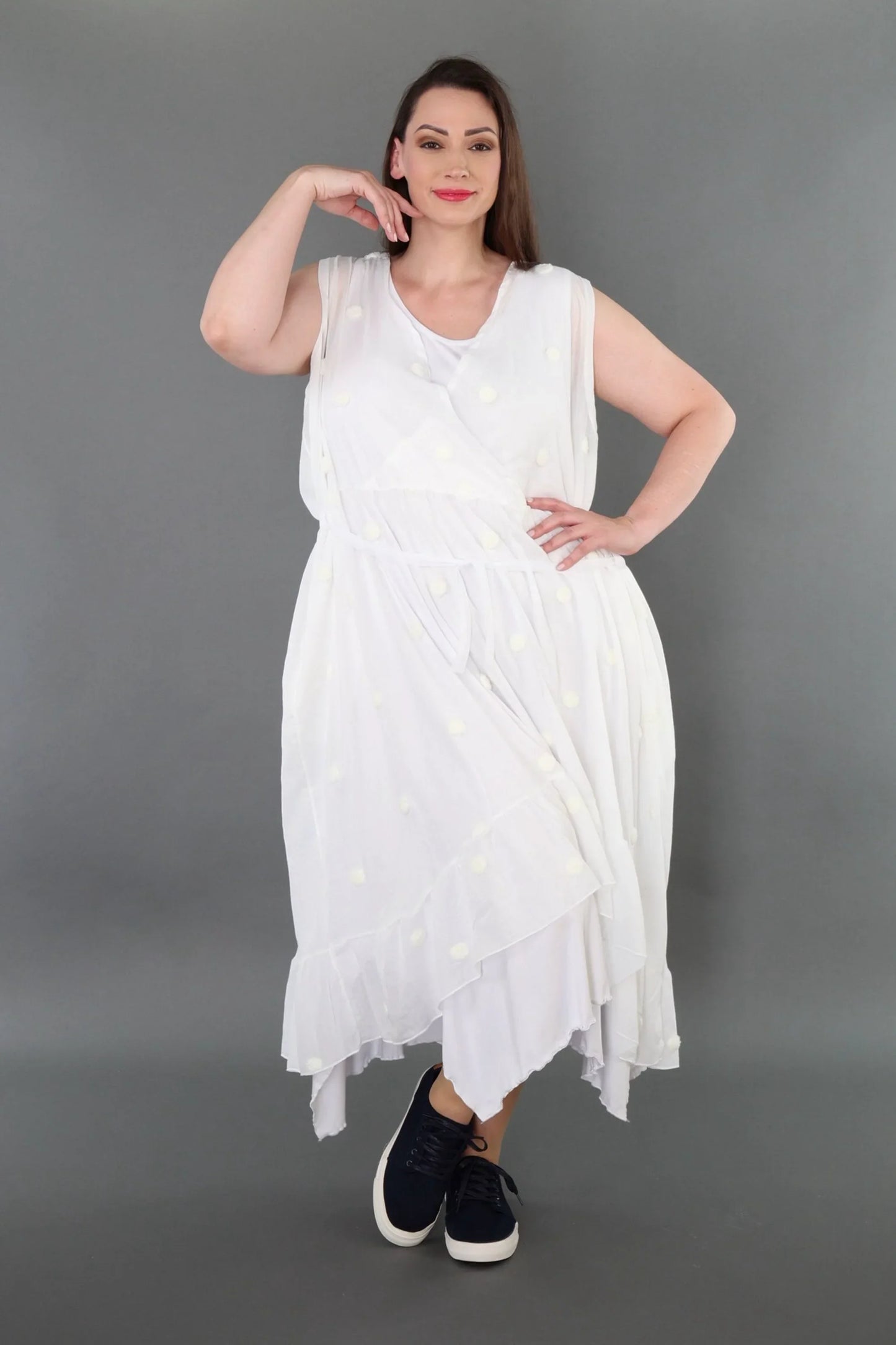 AKH Premium 7115 Kleid, Weiß