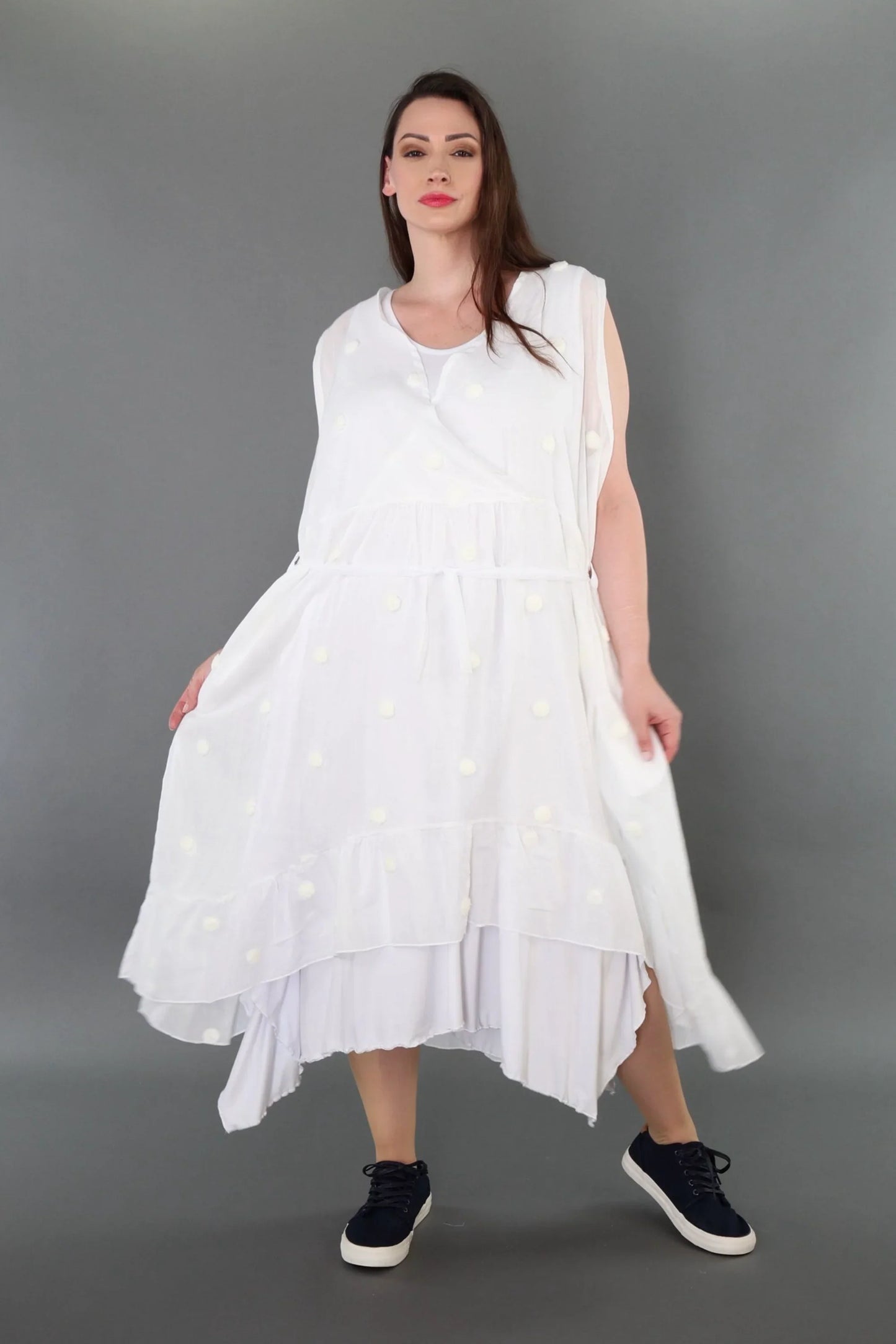 AKH Premium 7115 Kleid, Weiß