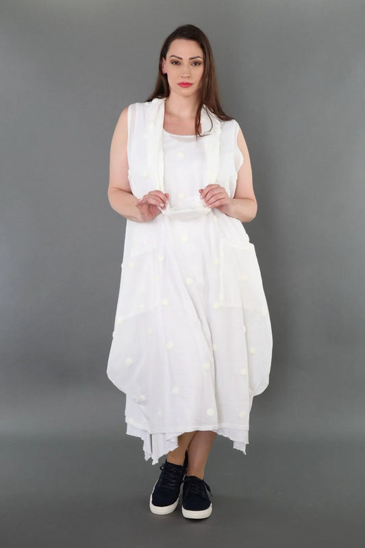 AKH Premium 7118 Kleid, Weiß