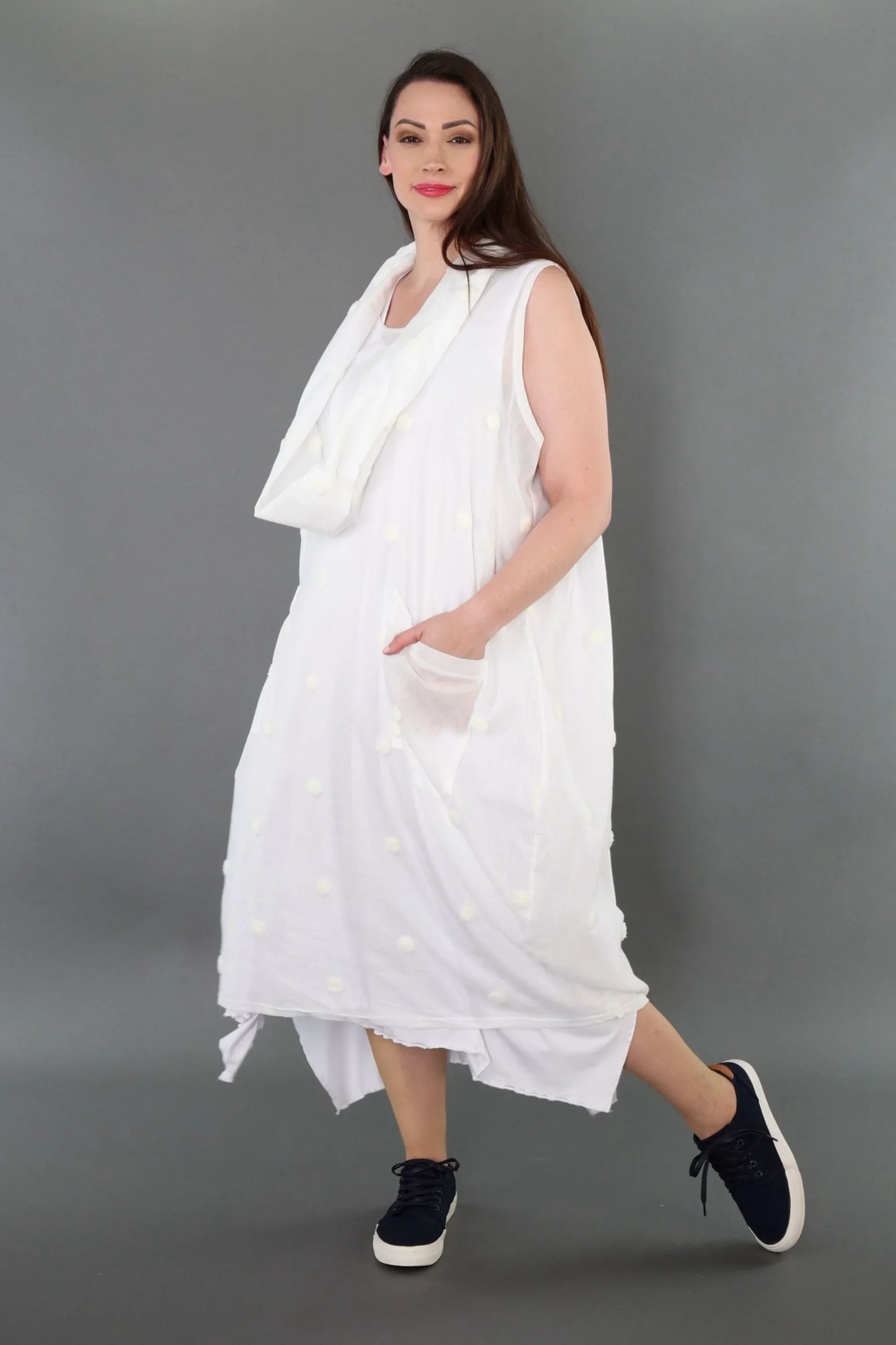 AKH Premium 7118 Kleid, Weiß