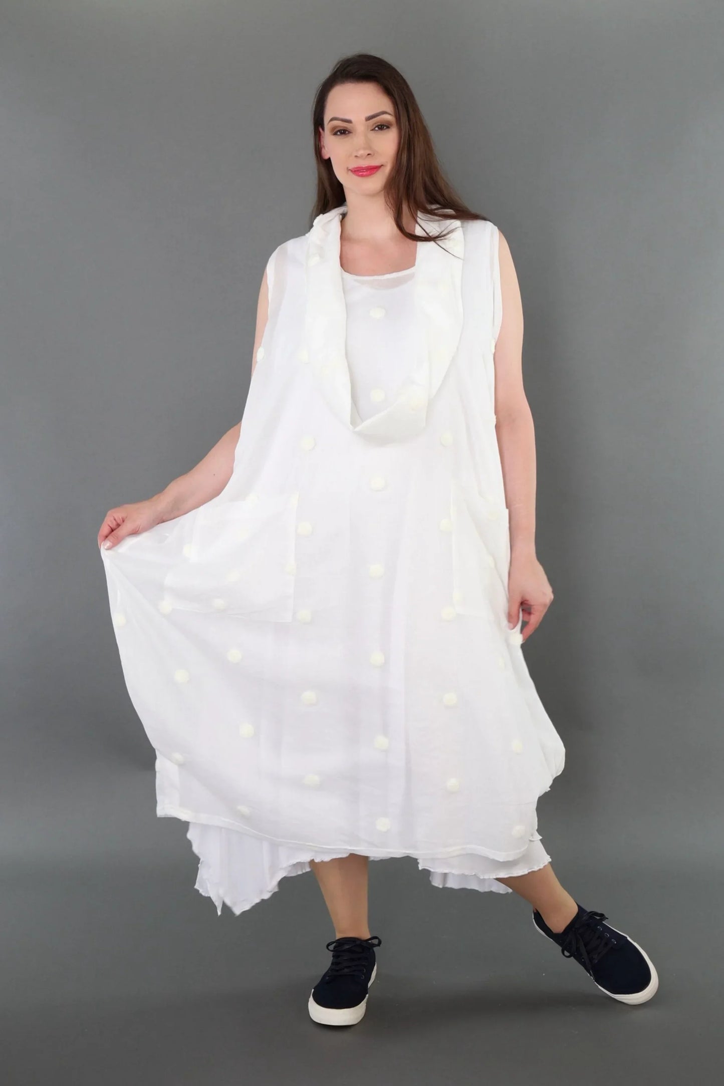 AKH Premium 7118 Kleid, Weiß