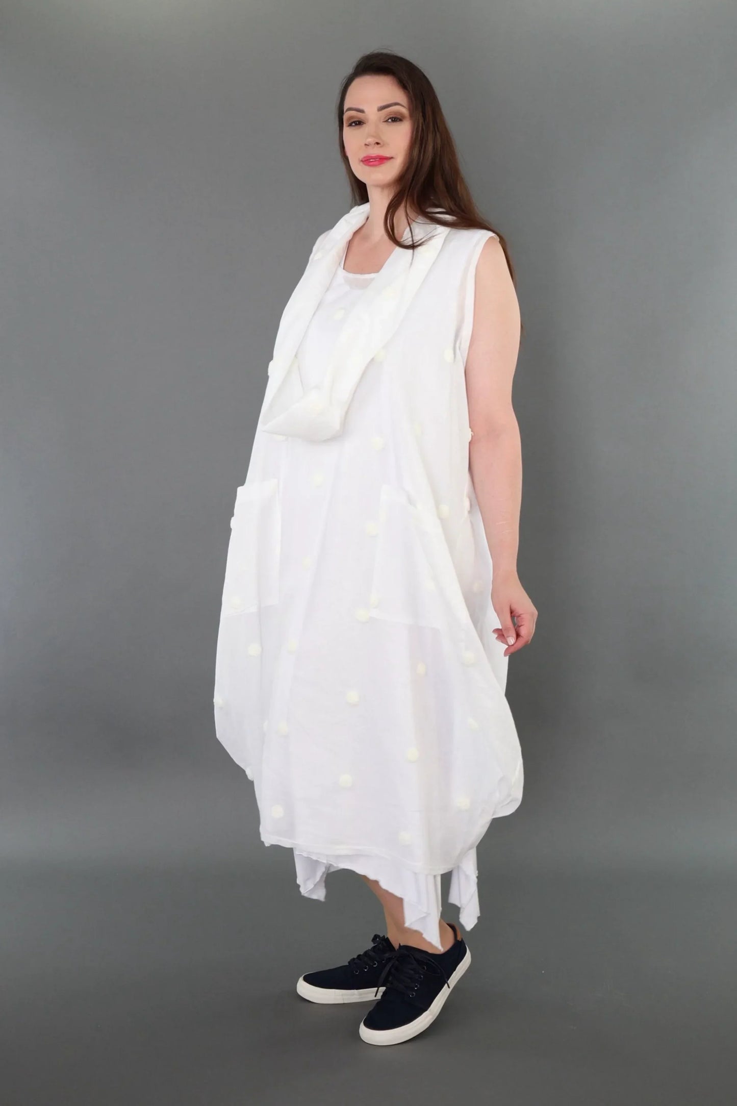 AKH Premium 7118 Kleid, Weiß