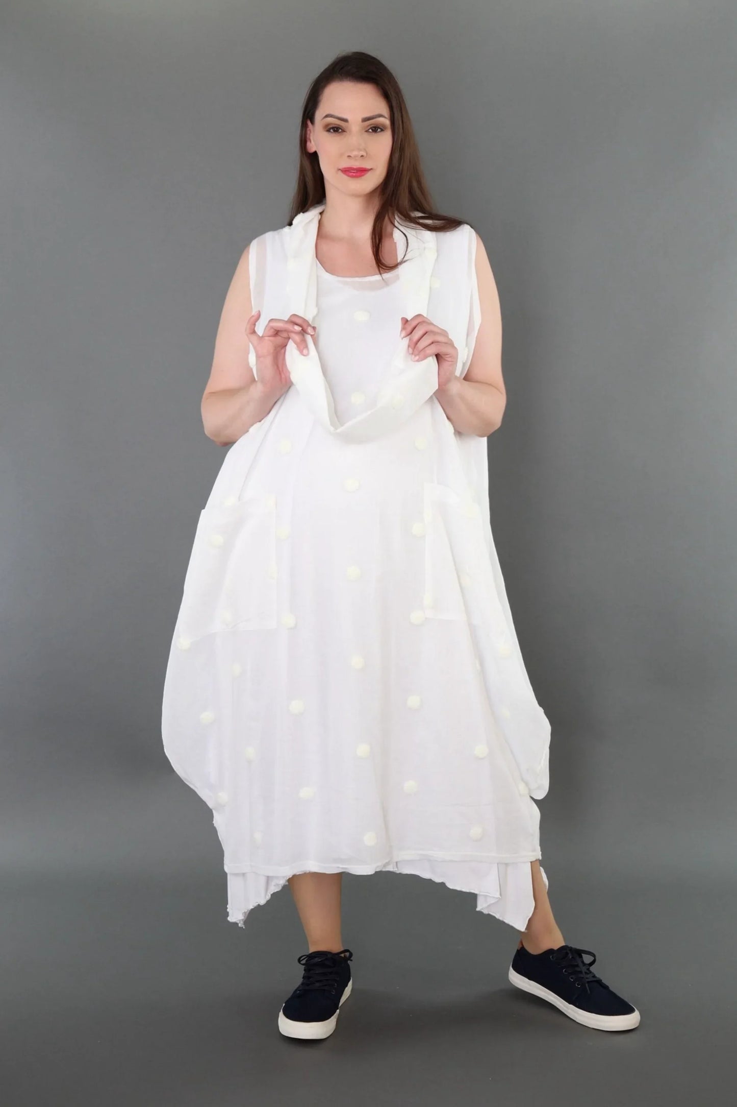 AKH Premium 7118 Kleid, Weiß