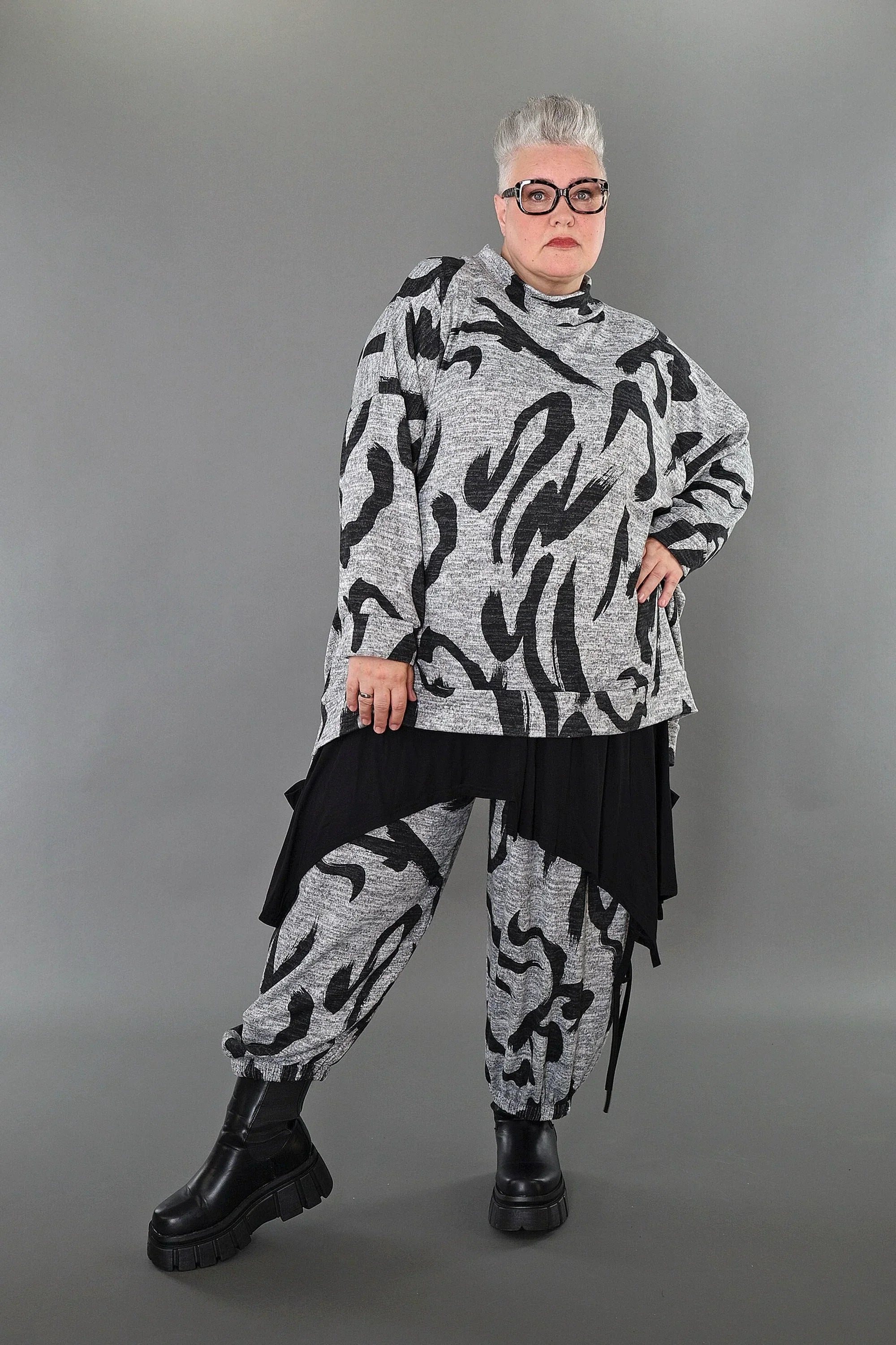 Pantalon AKH Premium 7125, gris-gris foncé