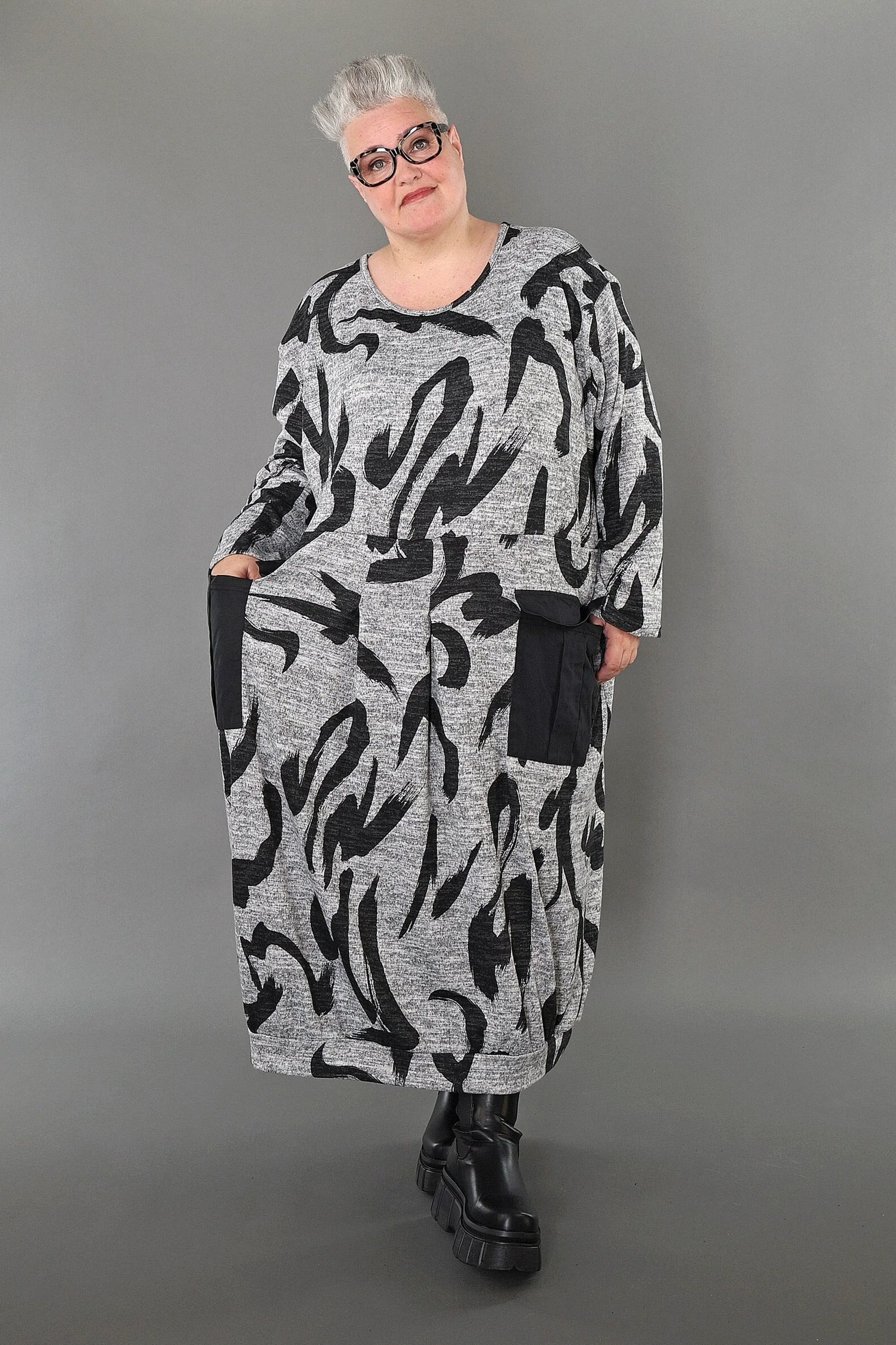 AKH Premium 7127 Robe, Gris-Gris Foncé