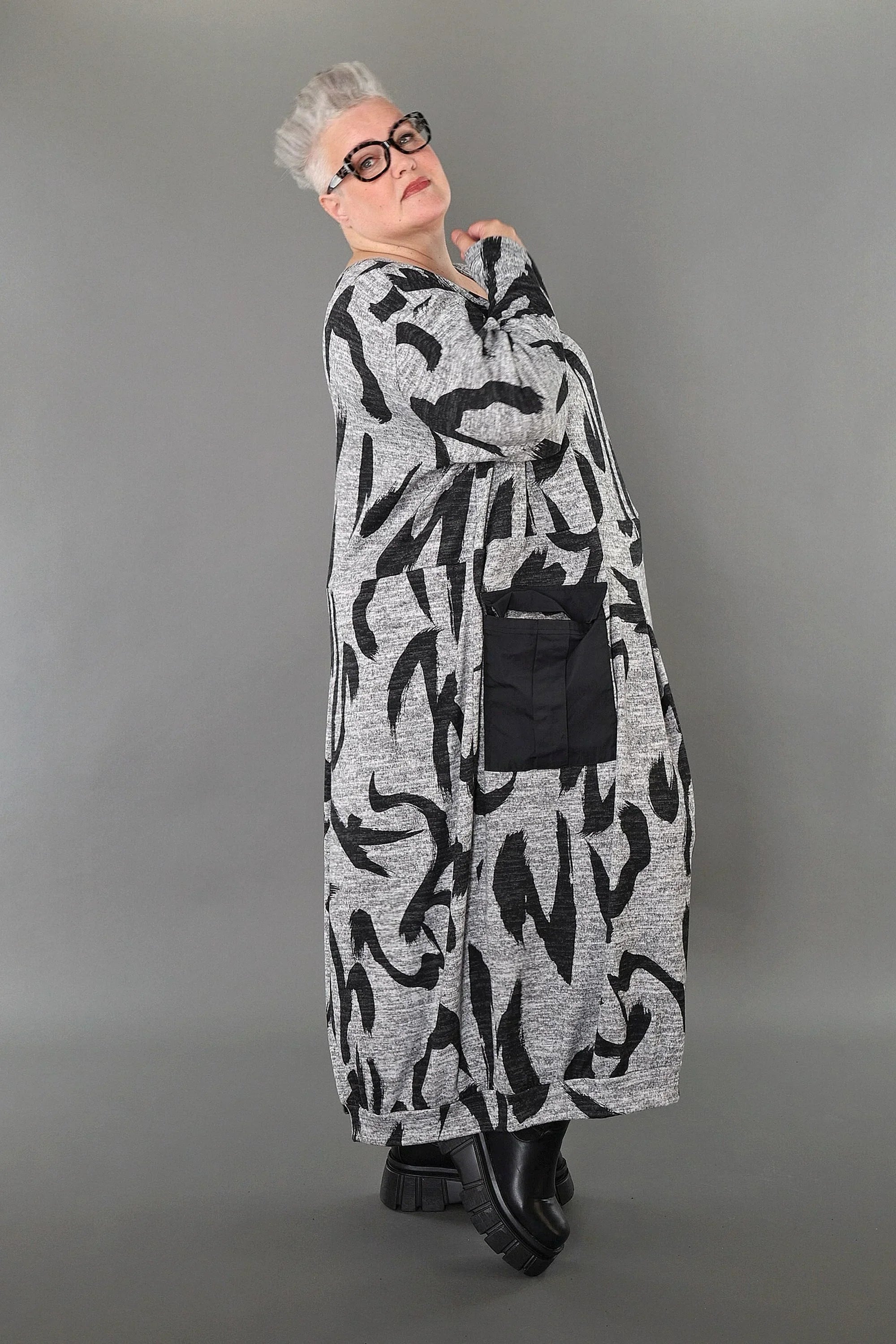 AKH Premium 7127 Robe, Gris-Gris Foncé