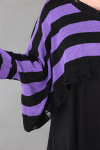 AKH Premium 2537 Throw, Black-Lavender