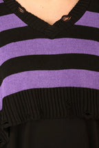 AKH Premium 2537 Throw, Black-Lavender