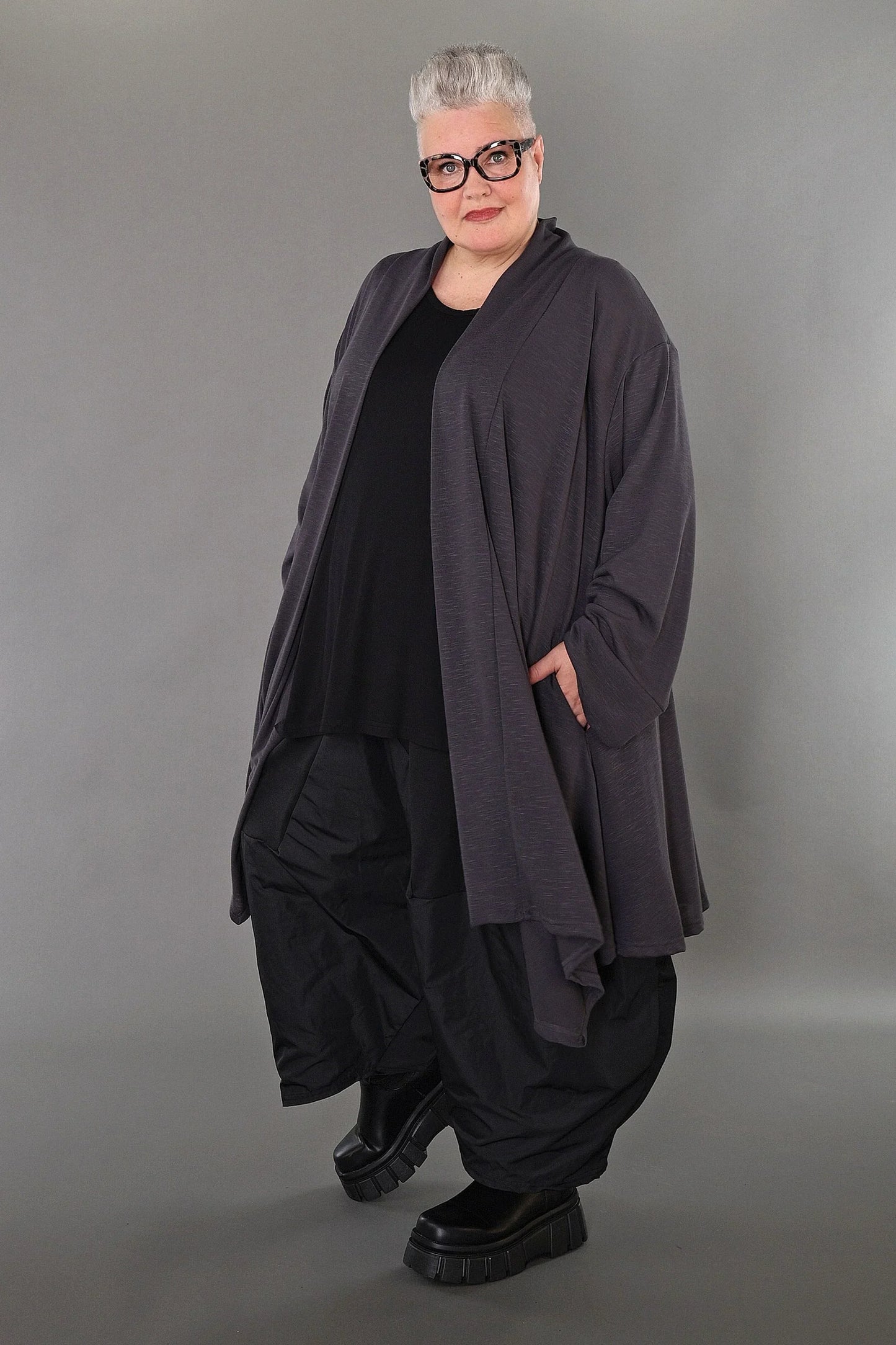 AKH Premium 7041 Cardigan, Dark Grey