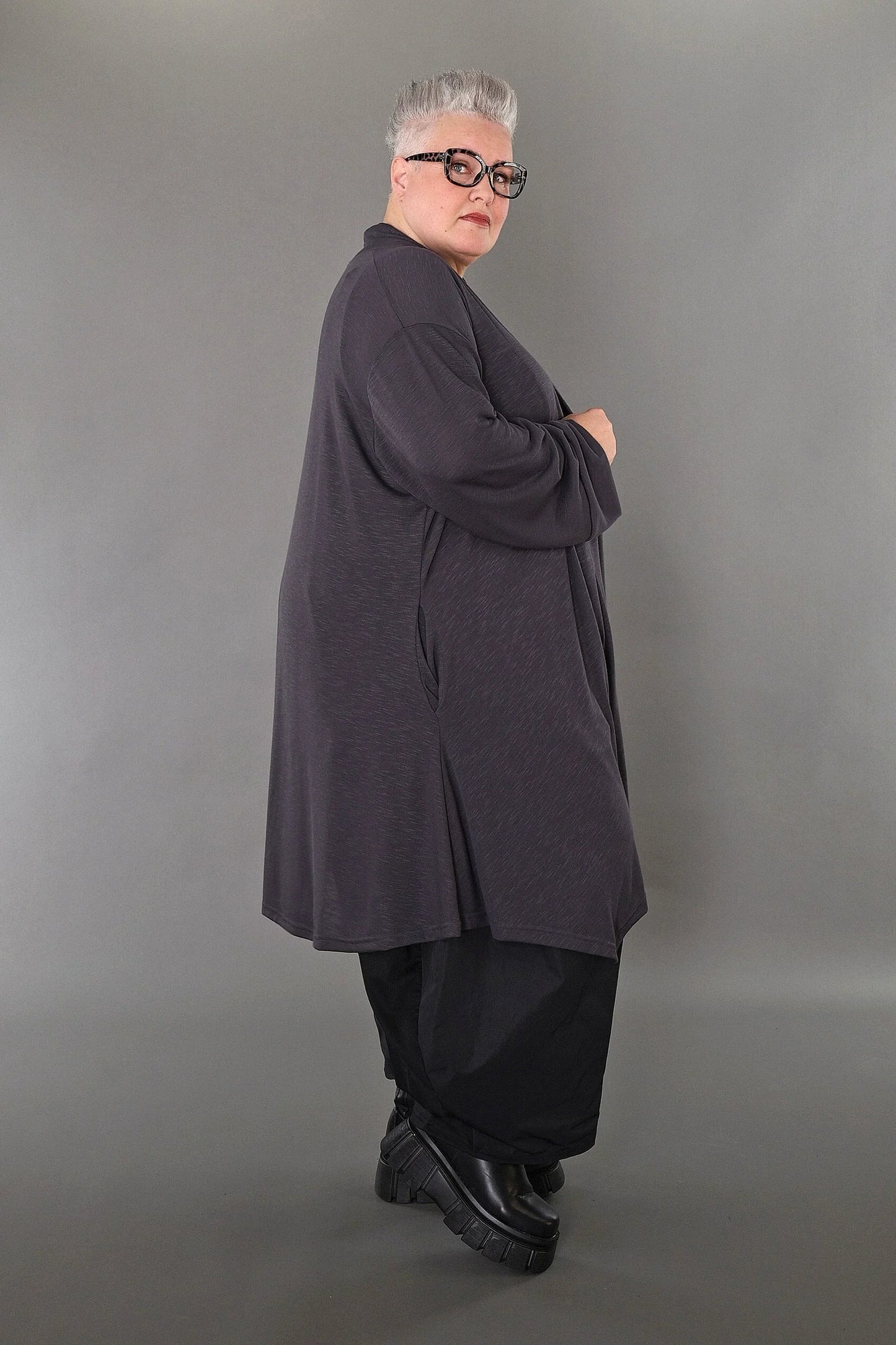 AKH Premium 7041 Cardigan, Dark Grey