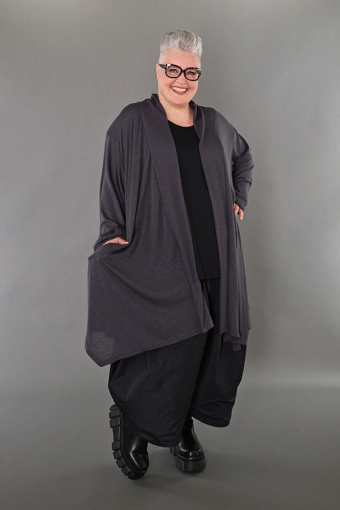 AKH Premium 7041 Cardigan, Dark Grey