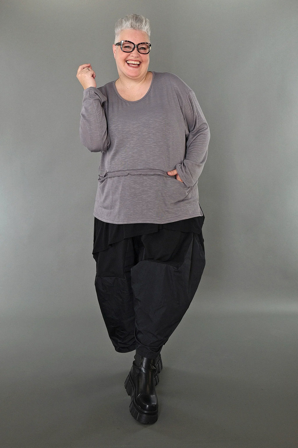 Chemise AKH Premium 7130 grande taille, gris clair