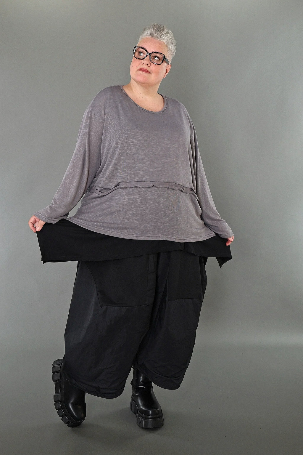 Chemise AKH Premium 7130 grande taille, gris clair