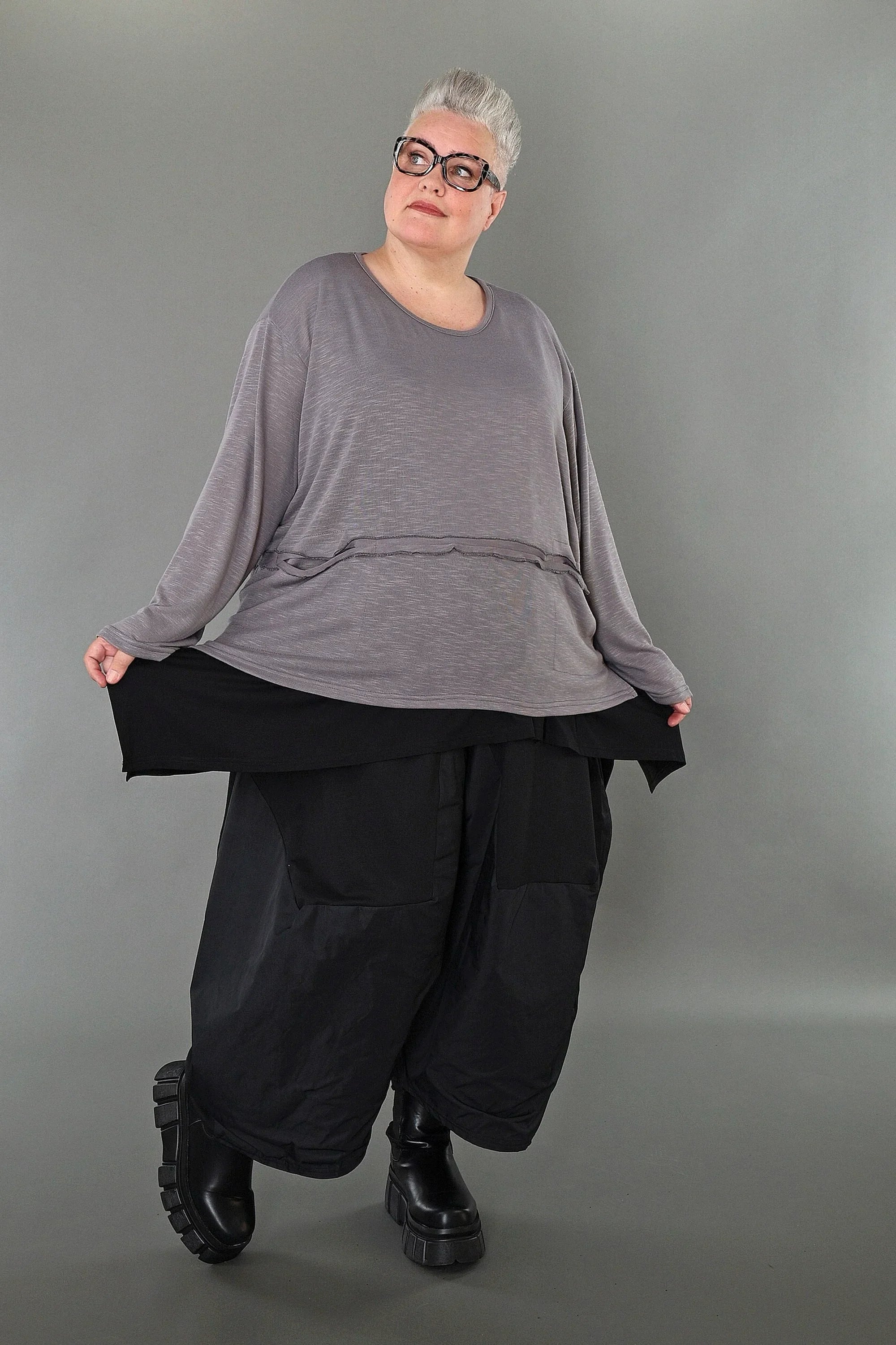 Chemise AKH Premium 7130 grande taille, gris clair