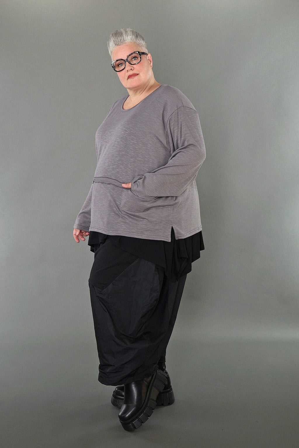 Chemise AKH Premium 7130 grande taille, gris clair